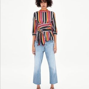 Nwt Zara top with wraparound belt